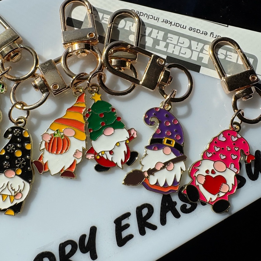 Whimsical Gnome Keychain Set - Picture 3 of 3